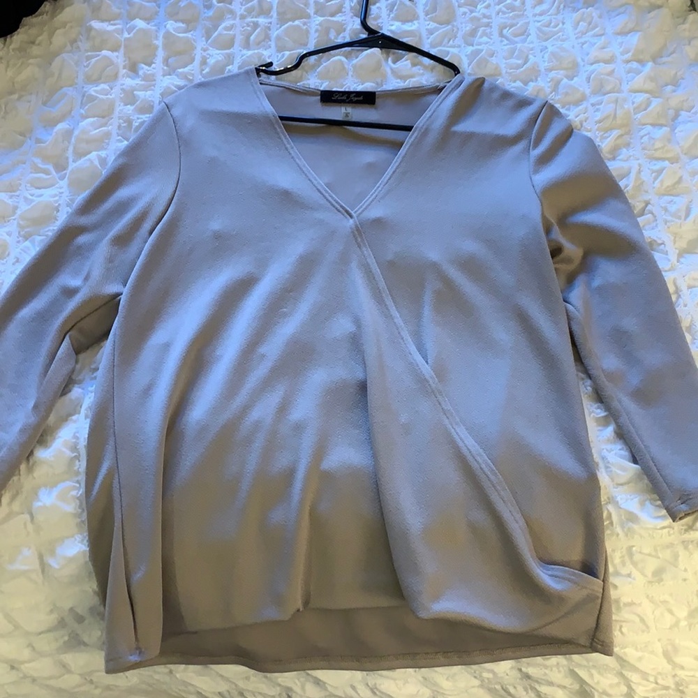 Gently Work grey 3/4 sleeve blouse
